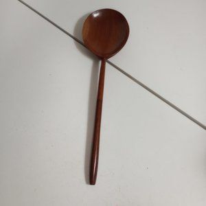 HAND CARVED SOLID WOOD SERVING SPOON